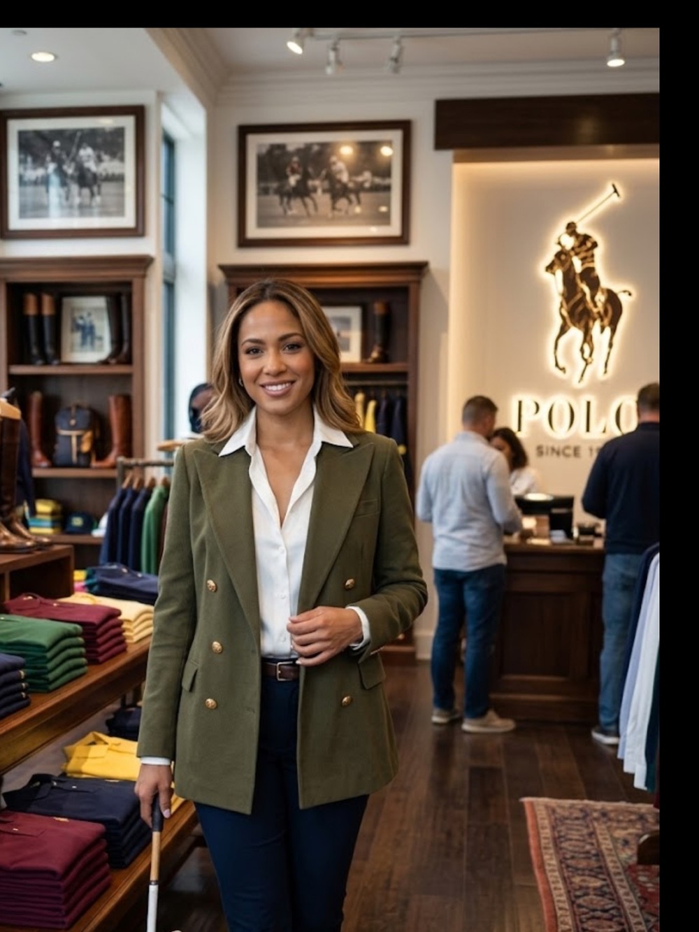 Polo by Ralph Lauren Olive Blazer with Gold Buttons